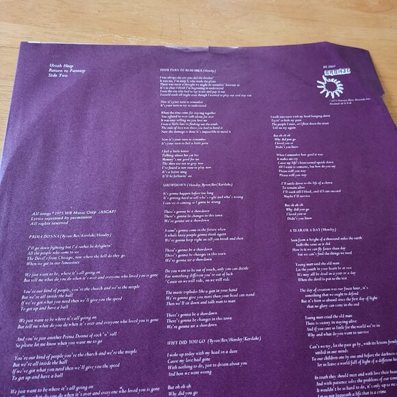 URIAH HEEP Return To Fantasy LP 1975 Mercury Records BS 2869 Hard Rock LPC - Picture 4 of 11